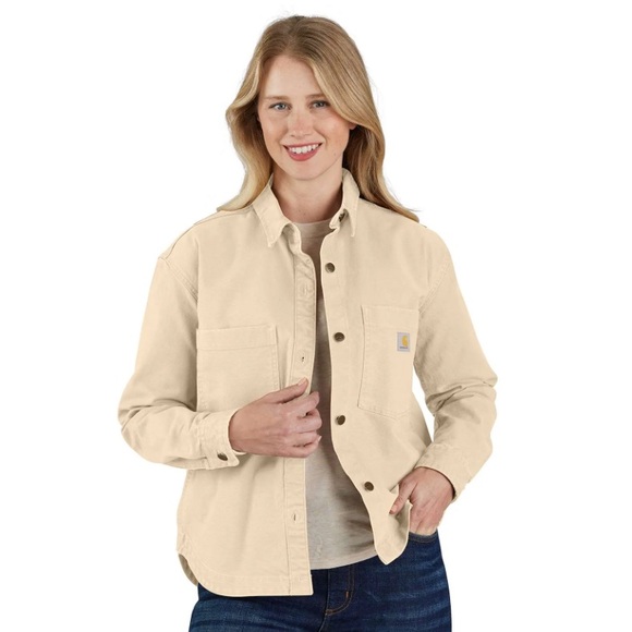 Carhartt Men's Cream Button-Up Shirt Jacket - Picture 10 of 10